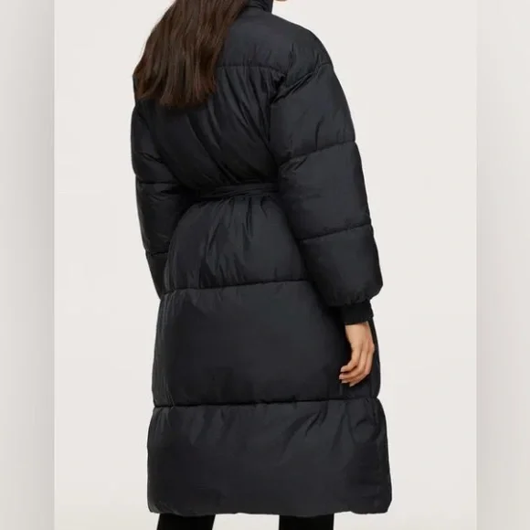 Mango Black Belted Puffer Jacket - Picture 4 of 5